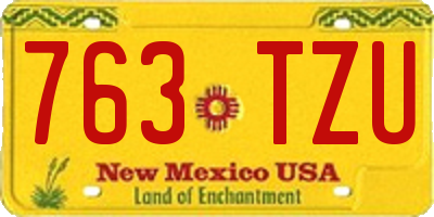 NM license plate 763TZU