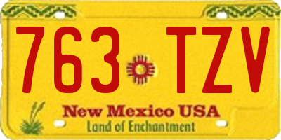 NM license plate 763TZV