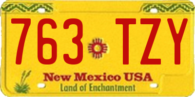 NM license plate 763TZY