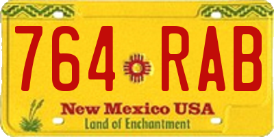 NM license plate 764RAB