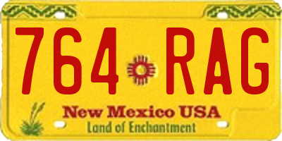 NM license plate 764RAG