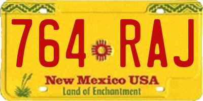 NM license plate 764RAJ