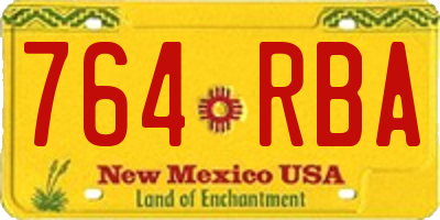 NM license plate 764RBA