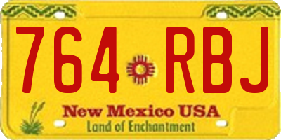 NM license plate 764RBJ