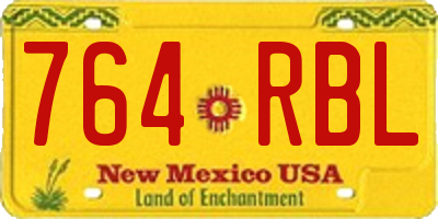 NM license plate 764RBL