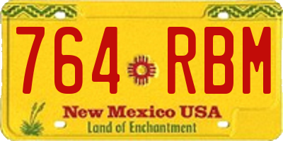 NM license plate 764RBM
