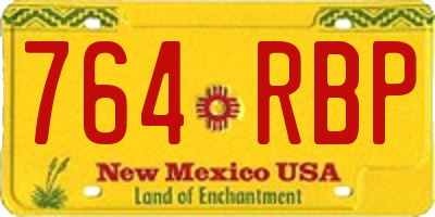 NM license plate 764RBP