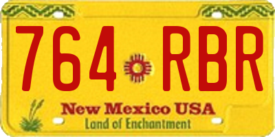 NM license plate 764RBR