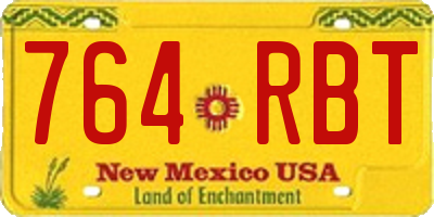 NM license plate 764RBT