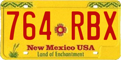 NM license plate 764RBX