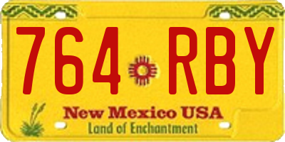 NM license plate 764RBY