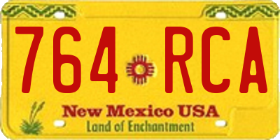 NM license plate 764RCA