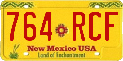 NM license plate 764RCF