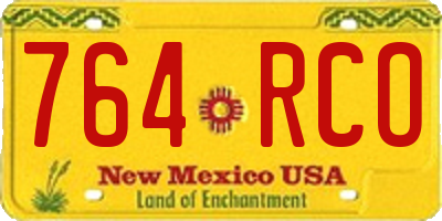 NM license plate 764RCO