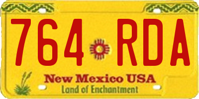 NM license plate 764RDA