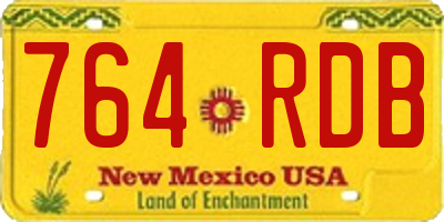NM license plate 764RDB