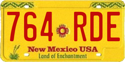 NM license plate 764RDE