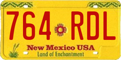 NM license plate 764RDL