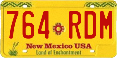 NM license plate 764RDM