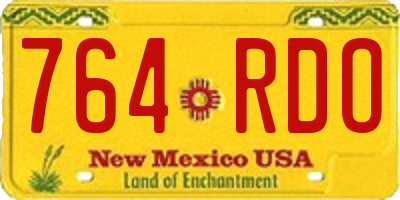 NM license plate 764RDO