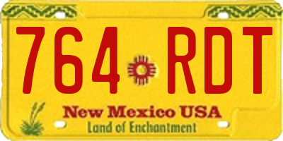 NM license plate 764RDT