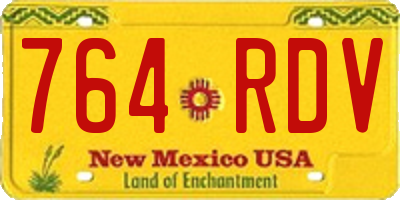 NM license plate 764RDV