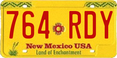 NM license plate 764RDY
