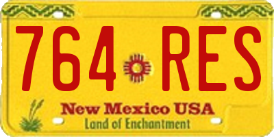 NM license plate 764RES