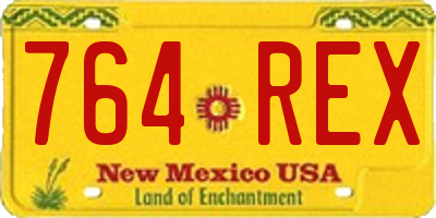 NM license plate 764REX