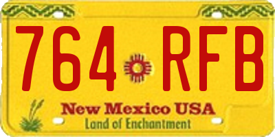 NM license plate 764RFB