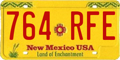 NM license plate 764RFE