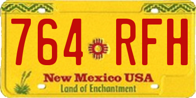NM license plate 764RFH