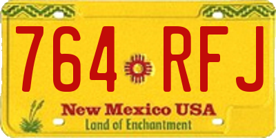 NM license plate 764RFJ