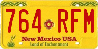 NM license plate 764RFM