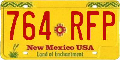 NM license plate 764RFP