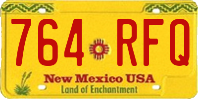 NM license plate 764RFQ