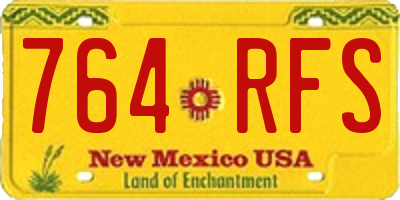 NM license plate 764RFS