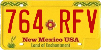 NM license plate 764RFV