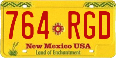 NM license plate 764RGD
