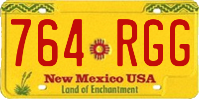 NM license plate 764RGG