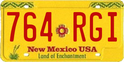 NM license plate 764RGI