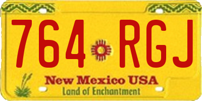 NM license plate 764RGJ