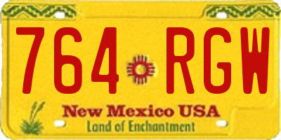 NM license plate 764RGW