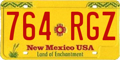 NM license plate 764RGZ