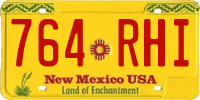 NM license plate 764RHI