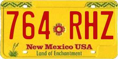 NM license plate 764RHZ