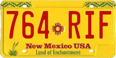 NM license plate 764RIF