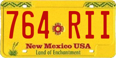 NM license plate 764RII