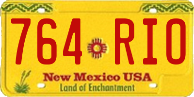 NM license plate 764RIO