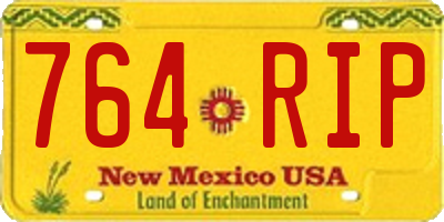 NM license plate 764RIP